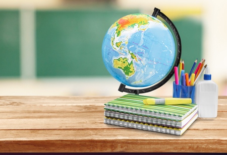 School, desk, closeup.の写真素材