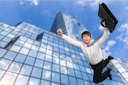 Jumping, Business, People.の写真素材