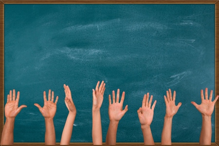 Human Hand, Hand Raised, Community.の写真素材