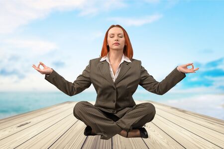 Zen-like, Meditating, Business.の写真素材