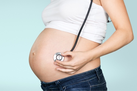 Woman, womb, pregnant.の写真素材