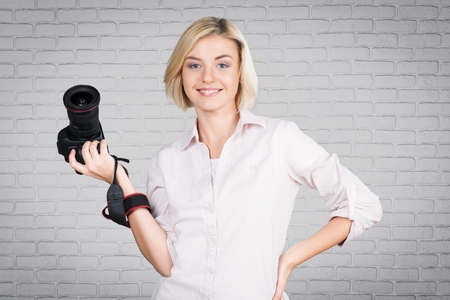 Female photographer.の写真素材