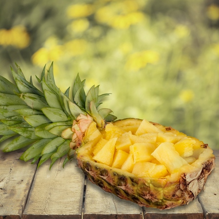 Chopped Pineapple.の写真素材