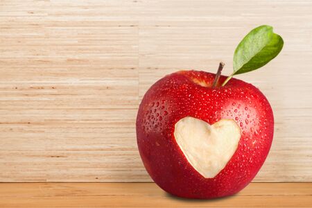 Heart Shape on Apple.の写真素材