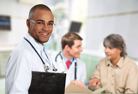 Doctors with patientの写真素材