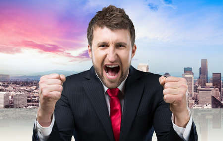 Man exulting.の写真素材