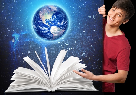 Man Holding Sign.の写真素材