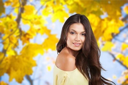 Autumn woman.の写真素材