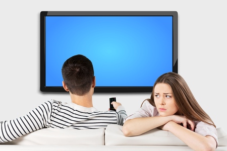 Watching tv.