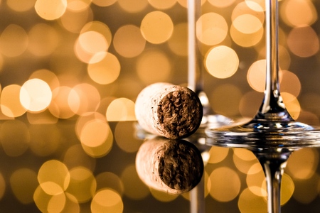 Flutes of champagne.