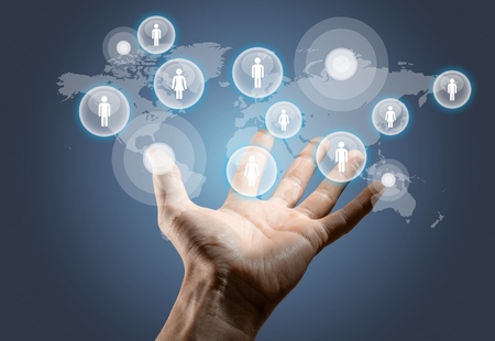 World is in your hands.の写真素材