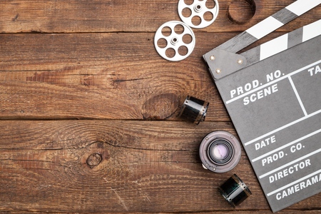 Vintage classic clapperboard.の写真素材