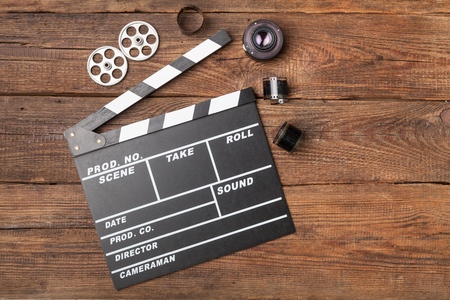 Vintage classic clapperboard.の写真素材