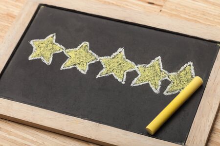 Stars on blackboard.の写真素材