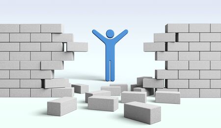 Determination crash brick blocksの写真素材