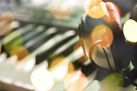 Blurred piano background.の写真素材