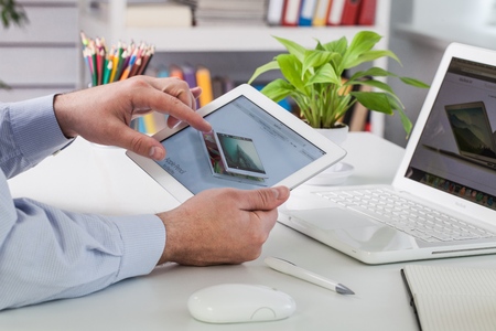 Brand web page on the display.のeditorial素材