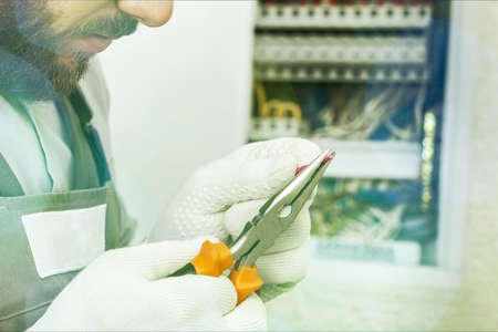 Man worker electric.の写真素材