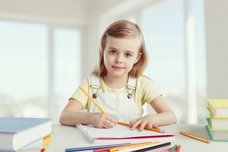 Little girl learn.の写真素材