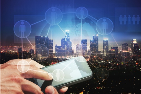 Smart phone and smart city, wireless communication network, IoT(internet of things),...