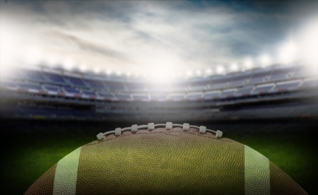 An American football and a hand drawn chalkboard play.の写真素材