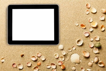 Beach tablet hero header