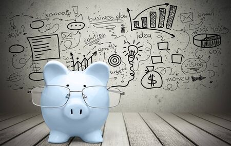 nerdy piggybankの写真素材