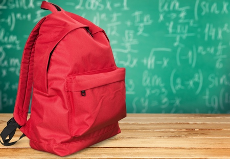 Red school backpackの写真素材
