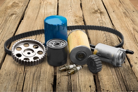 Automobile spare parts, it is isolated on whiteの写真素材