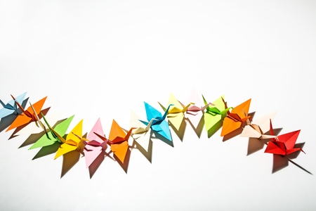 Paper Cranes Origamiの写真素材