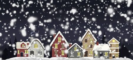 Neighbors scenery in winterの写真素材