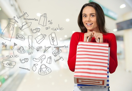 Having Fun Shoppingの写真素材