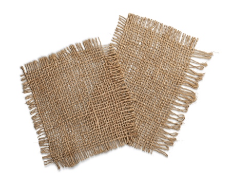 Two rustic napkins isolated on white background