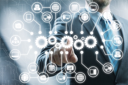 business workflows and businessman