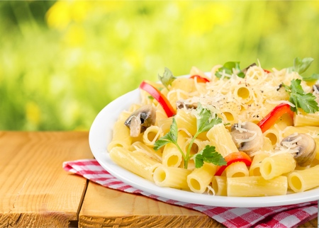 baked pasta with cheese casseroleの写真素材