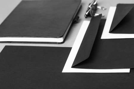 Set of variety blank office objects,black and white colors