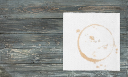 Napkin with Coffee Stains (off centered)の写真素材