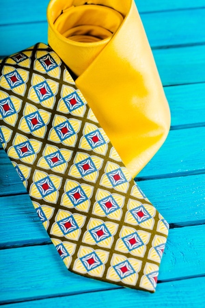 Happy Fathers Day concept image with two smart generic business mans ties folded against a white background. Copy space.の写真素材