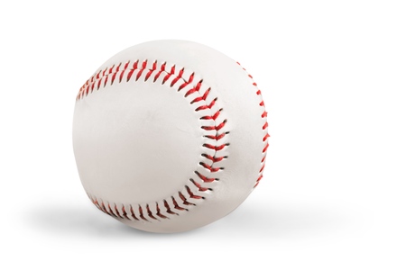 Baseball on white background with natural shadowの写真素材