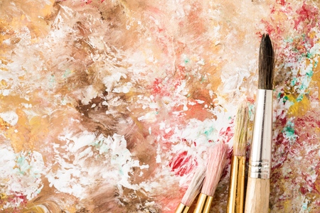 studio Art palette and brushes 04の写真素材