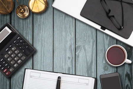 Top view workspace mockup