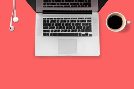 Minimal home office deskの写真素材