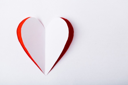 Paper Heart on the White Backgroundの写真素材