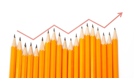 Pencil tips line graphの写真素材