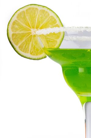Green Cocktail in Margarita Glasses Close-Upの写真素材