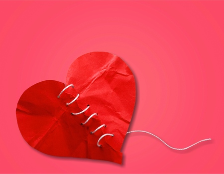 Red Paper heartの写真素材