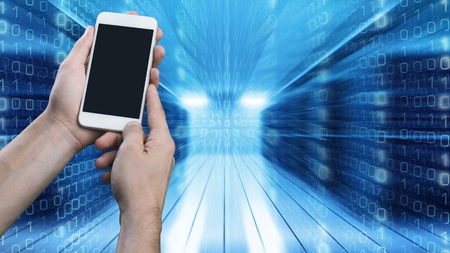 Man hand using cellphone