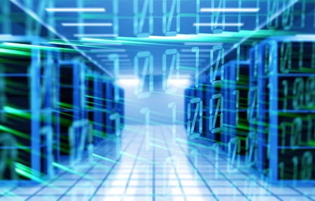 Server room and binary code