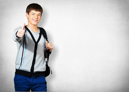 Happy handsome studentの写真素材