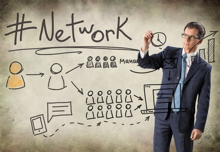 Network Workflow Infographicの写真素材